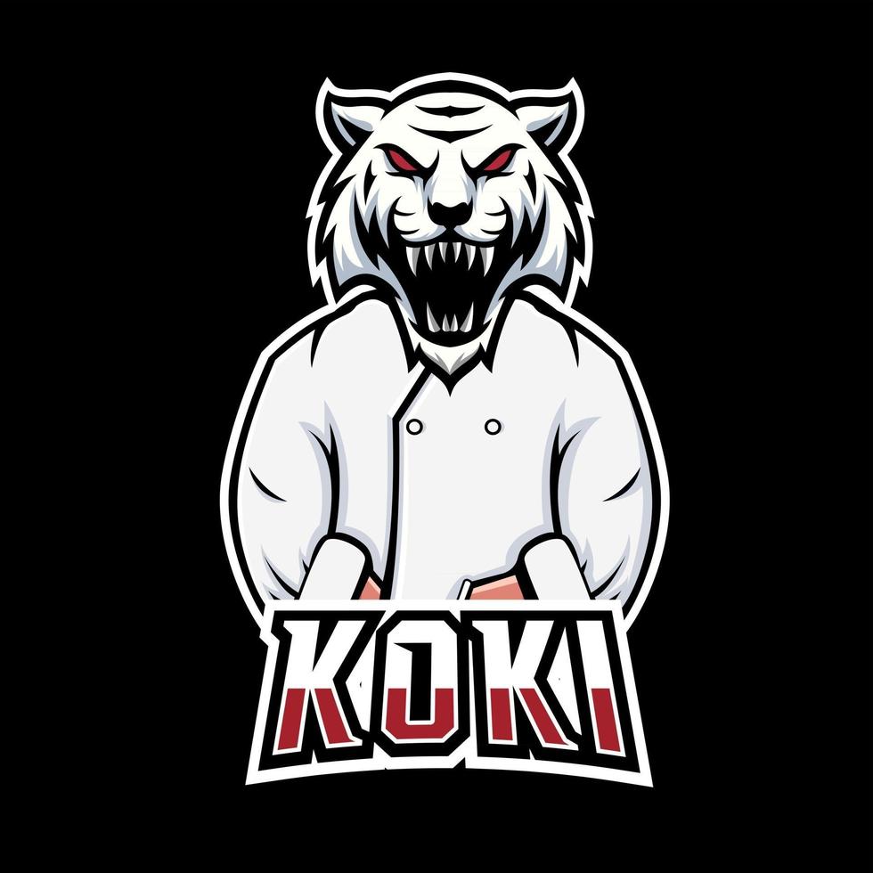 Modelo de logotipo do mascote koki sport ou esport gaming, para sua equipe vetor