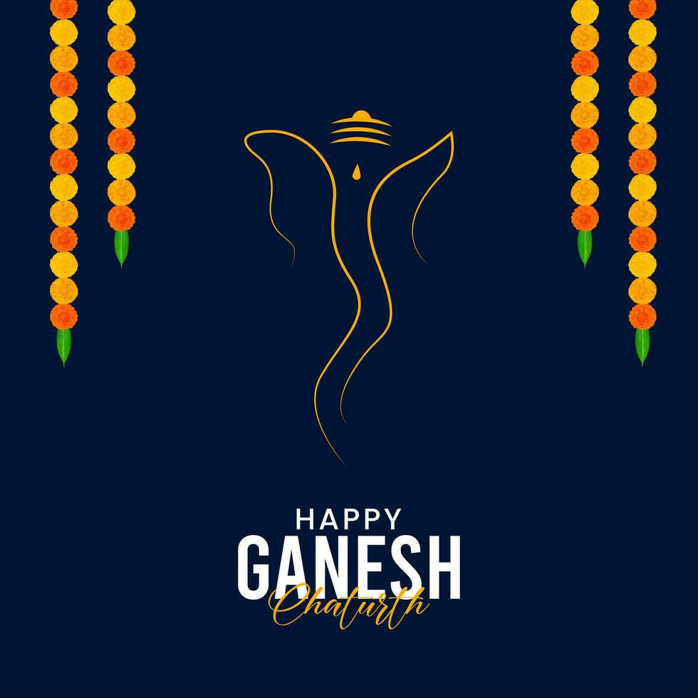 senhor ganpati ilustração para ganesh chaturthi festival social meios de comunicação postar vetor