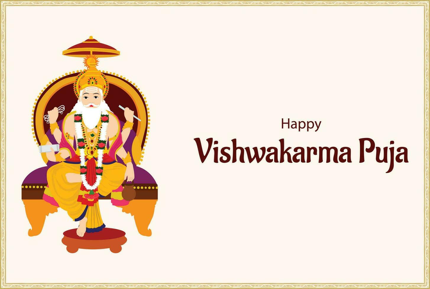 feliz vishwakarma puja indiano hindu festival vetor celebração