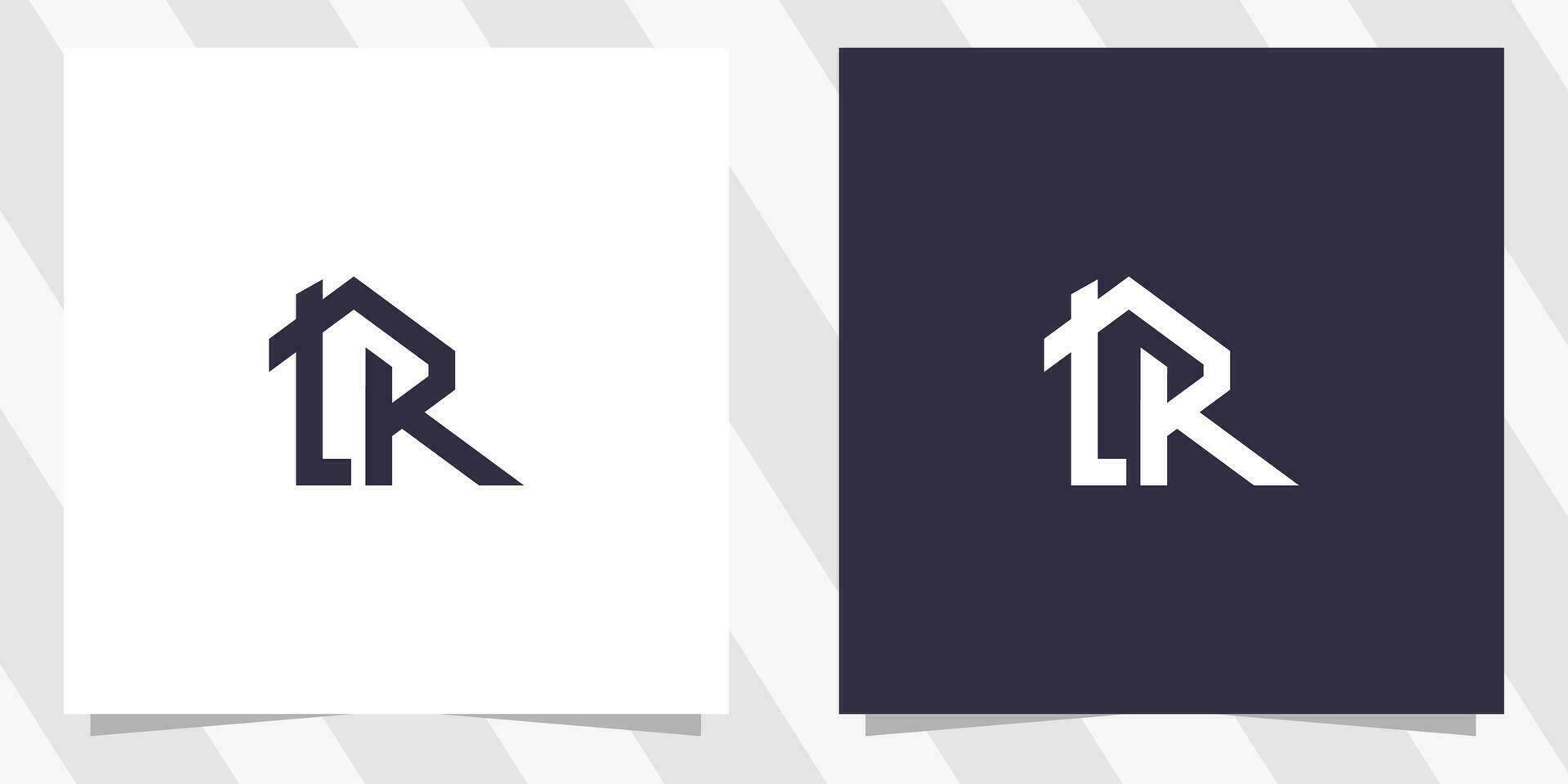 carta lr rl design de logotipo vetor