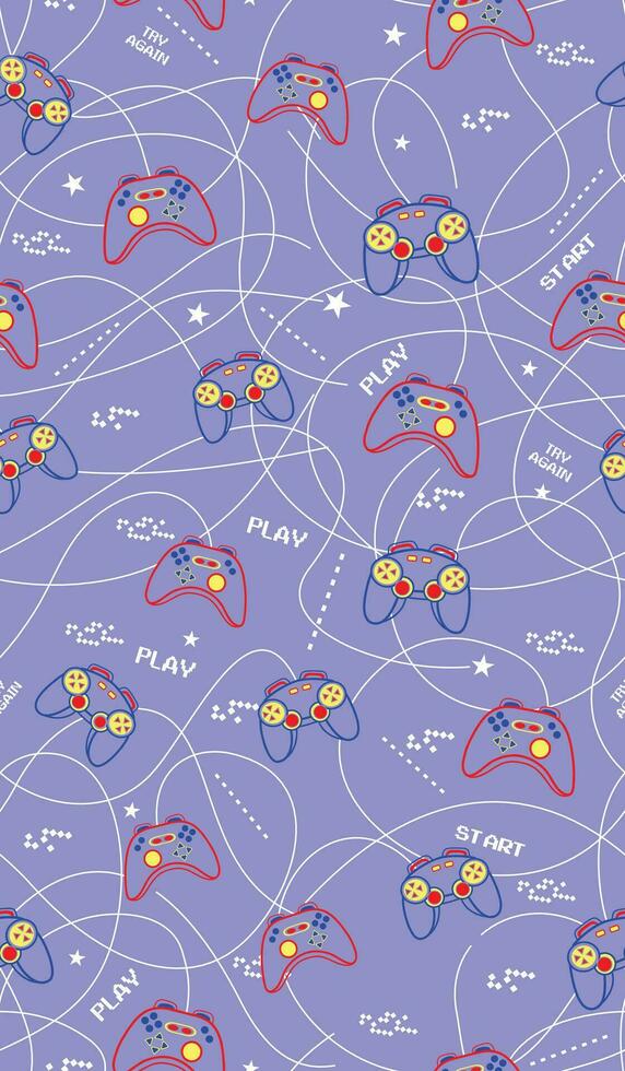 vetor colorida ilustração do vídeo jogos controladores. arte para impressão em tecidos, papeis de parede, faixas e etc.