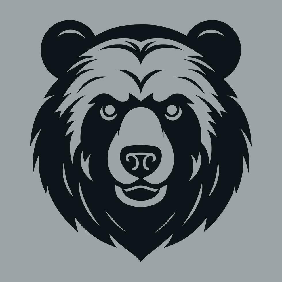 Urso logotipo vetor Bravo feroz bravo assustador fera selvagem exuberante grisalho natureza floresta