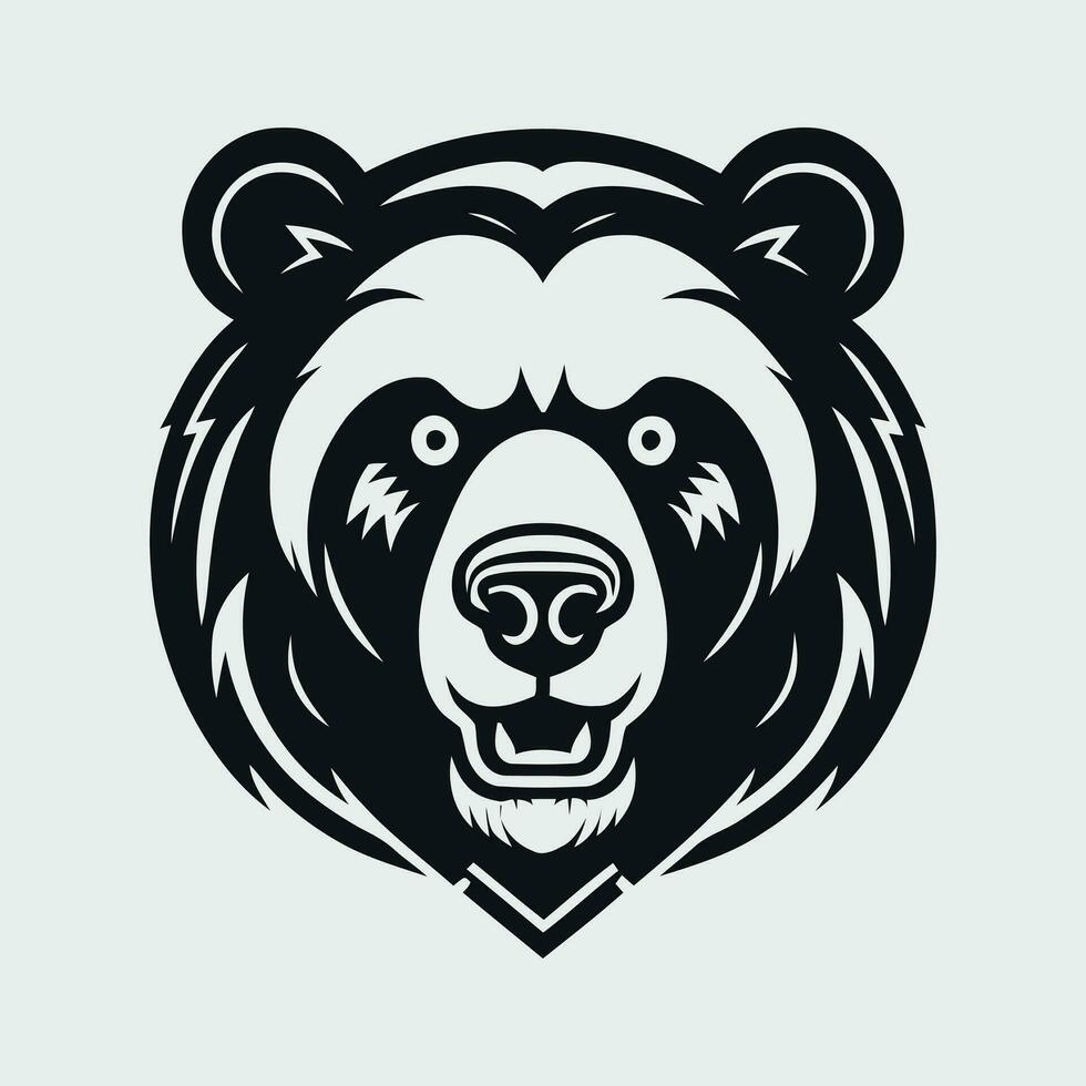 Urso logotipo vetor Bravo feroz bravo assustador fera selvagem exuberante grisalho natureza floresta