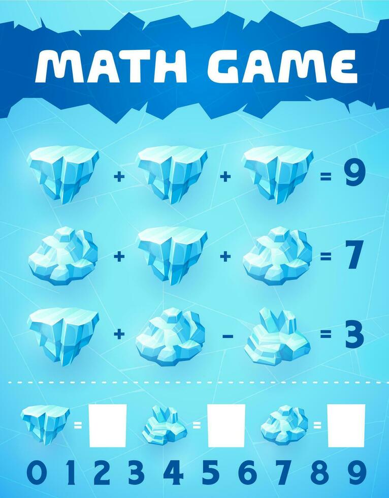 matemática jogos planilha gelo cristais e fragmentos enigma vetor