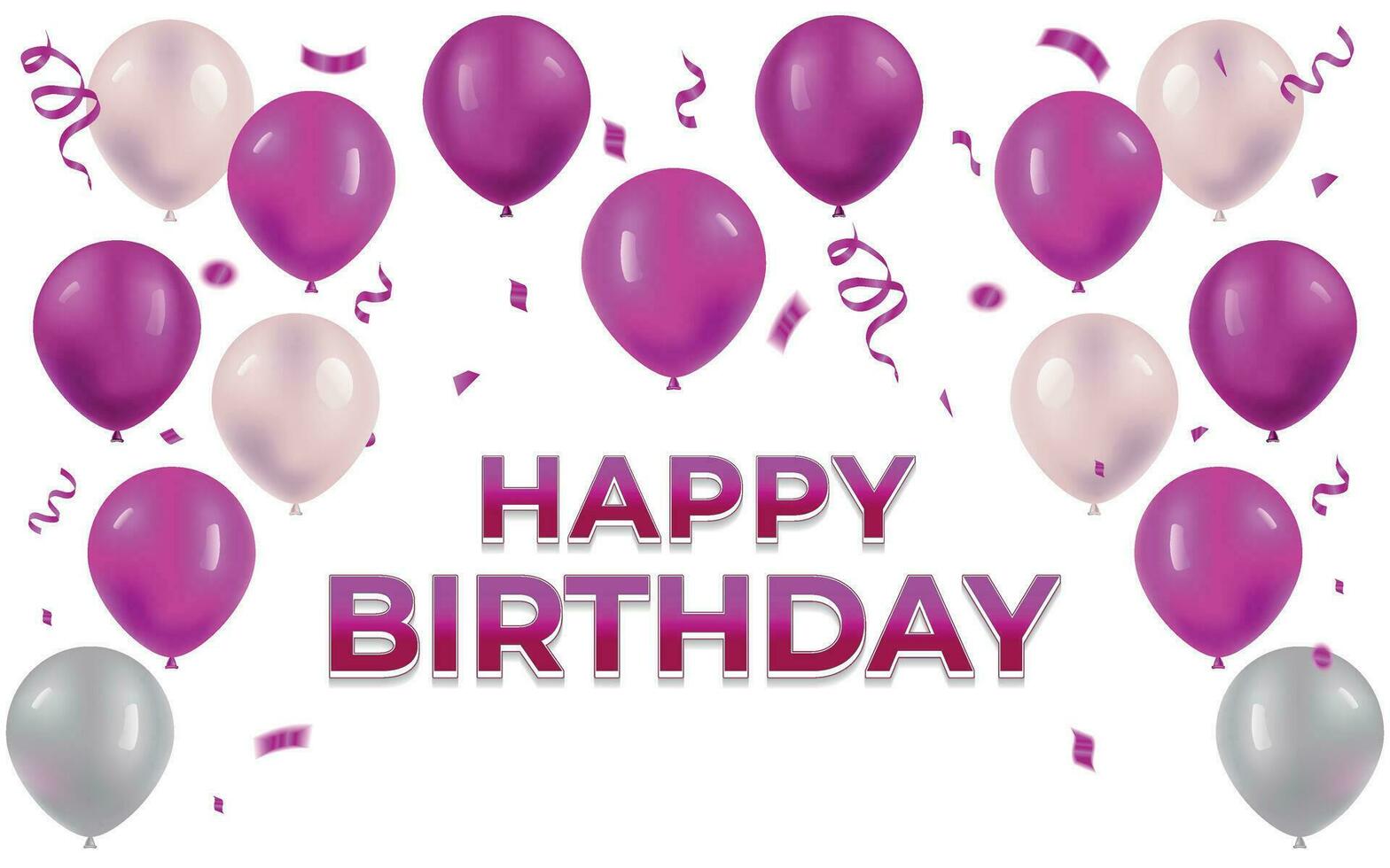 aniversário baloon vôo para Festa. aniversário festa balão definir. letras feliz aniversário para você. colorida balão vetor ilustração