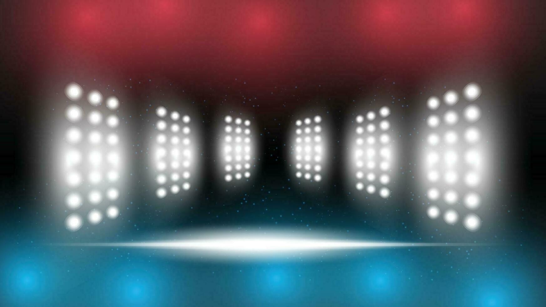 abstrato fundo vermelho azul estádio etapa corredor com cênico luzes do volta futurista tecnologia do utilizador interface azul vetor iluminação esvaziar etapa Holofote fundo.