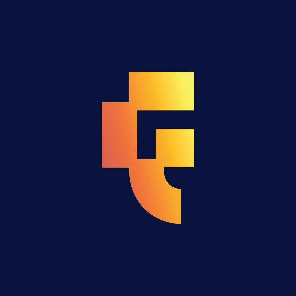 iniciais f logotipo Projeto gradiente inicial carta logotipo vetor
