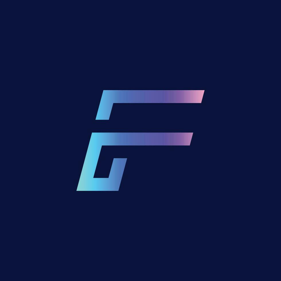 inicial carta f logotipo vetor gradiente Projeto modelo