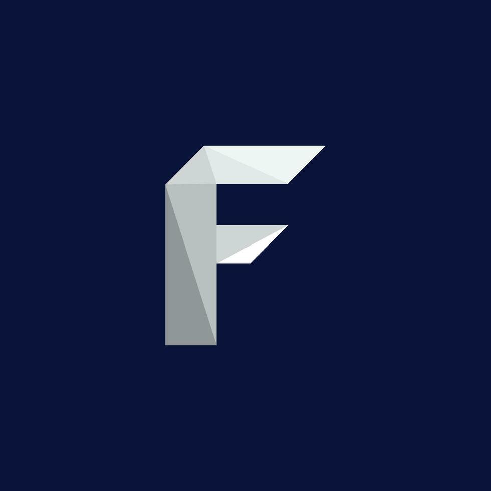 poligonal f carta logotipo ícone vetor