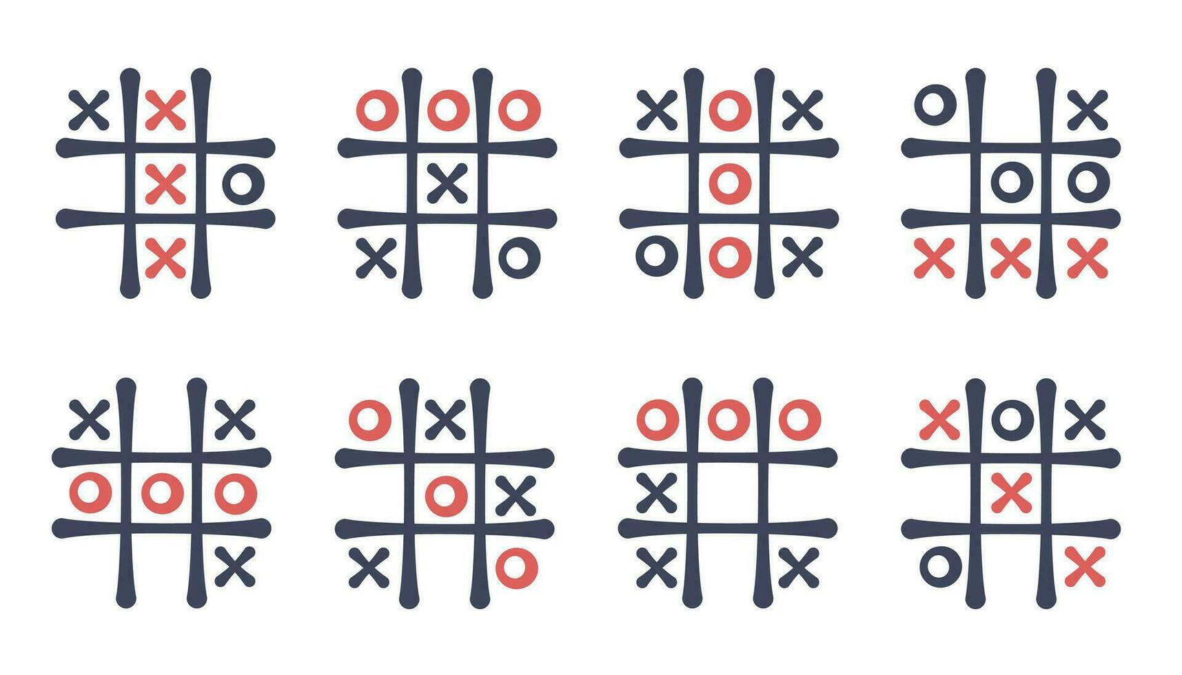 Esboço desenhado à mão jogo tic tac toe xo conjunto de jogos para