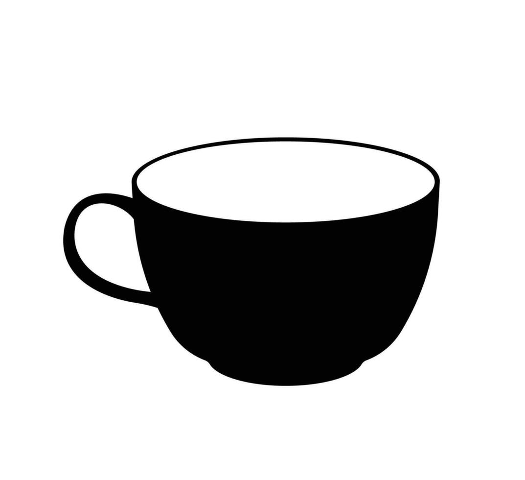 vidro copo silhueta, artigos de vidro café, chá e quente bebidas copo ícone vetor