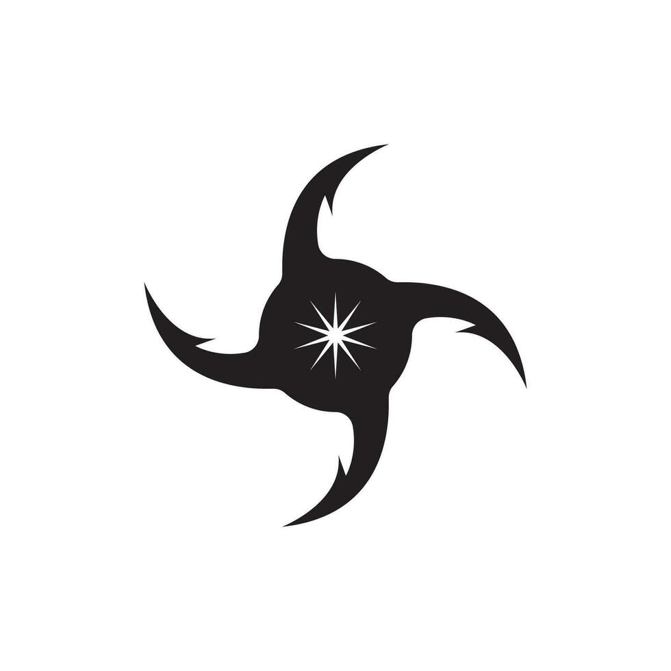 ninja Shuriken logotipo vetor modelo