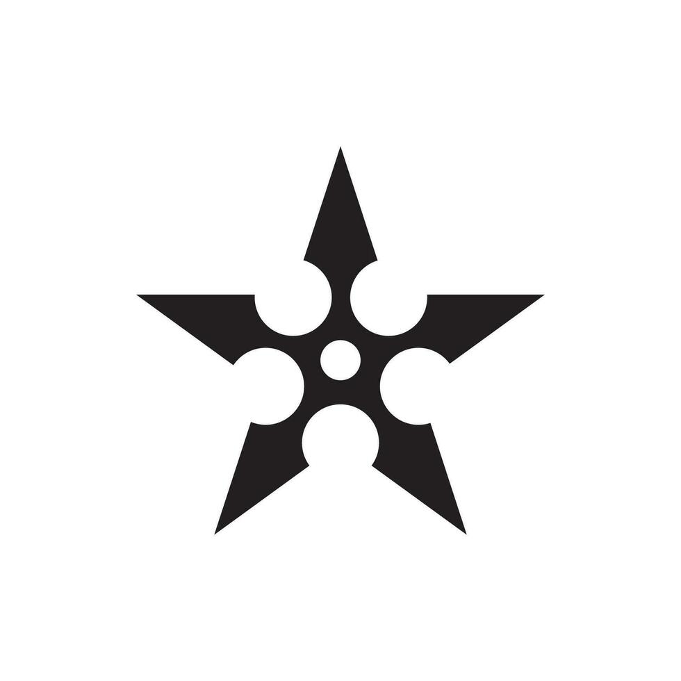 ninja Shuriken logotipo vetor modelo