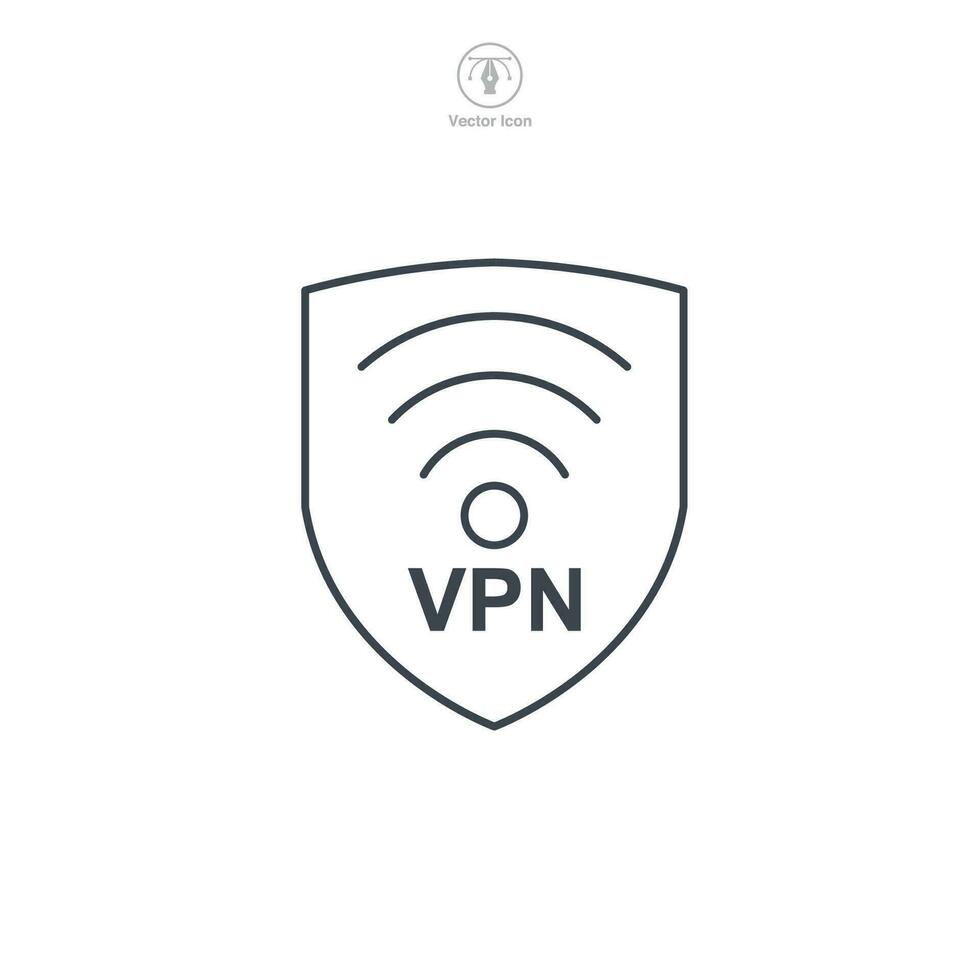 vpn. virtual privado rede ícone símbolo vetor ilustração isolado em branco fundo