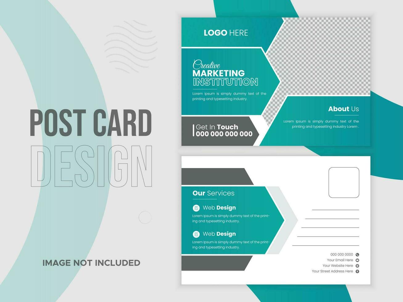 impressão pronto corporativo profissional o negócio cartão postal projeto, corporativo postar cartão modelo vetor. vetor