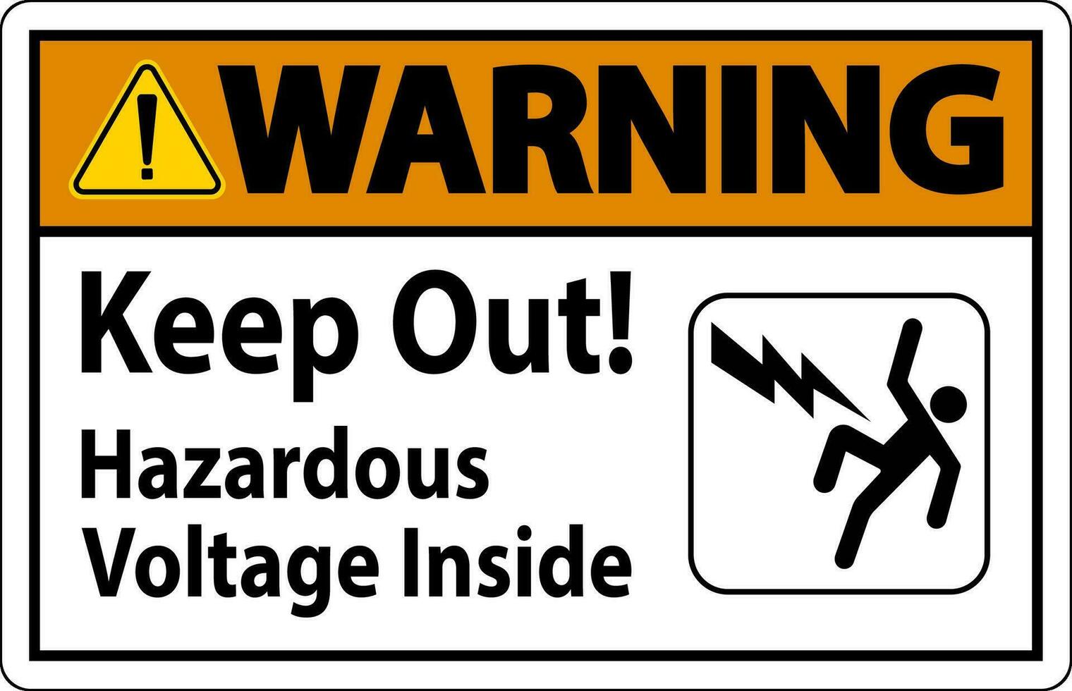 Atenção placa - manter Fora perigoso Voltagem dentro vetor