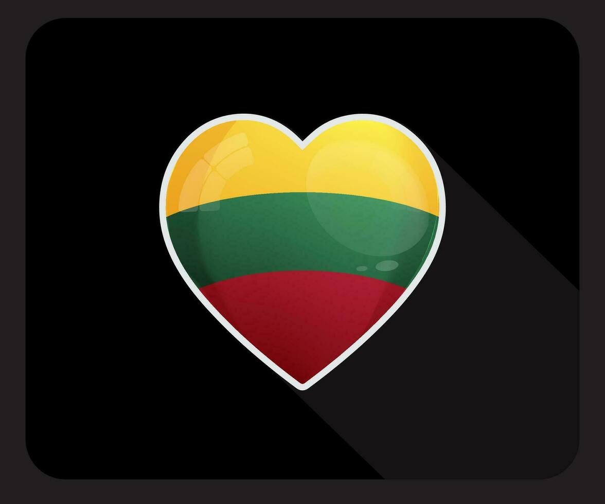 Lituânia amor orgulho bandeira ícone vetor