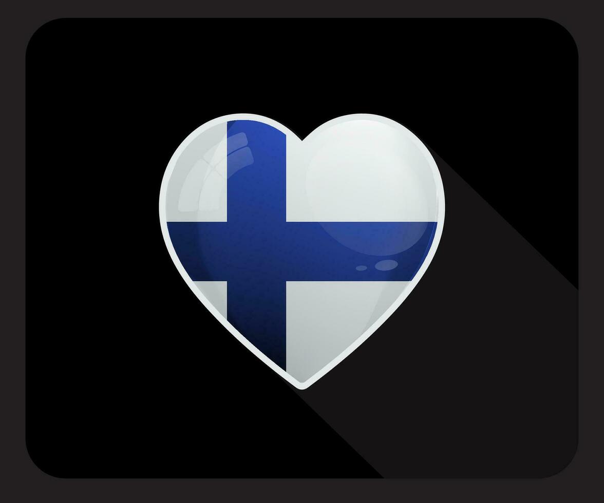 Finlândia amor orgulho bandeira ícone vetor