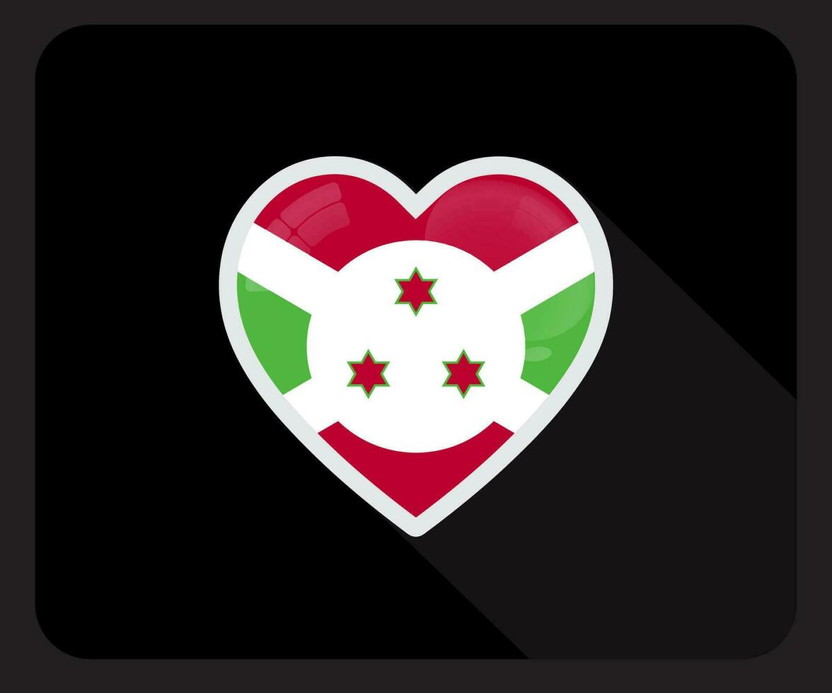 Burundi amor orgulho bandeira ícone vetor