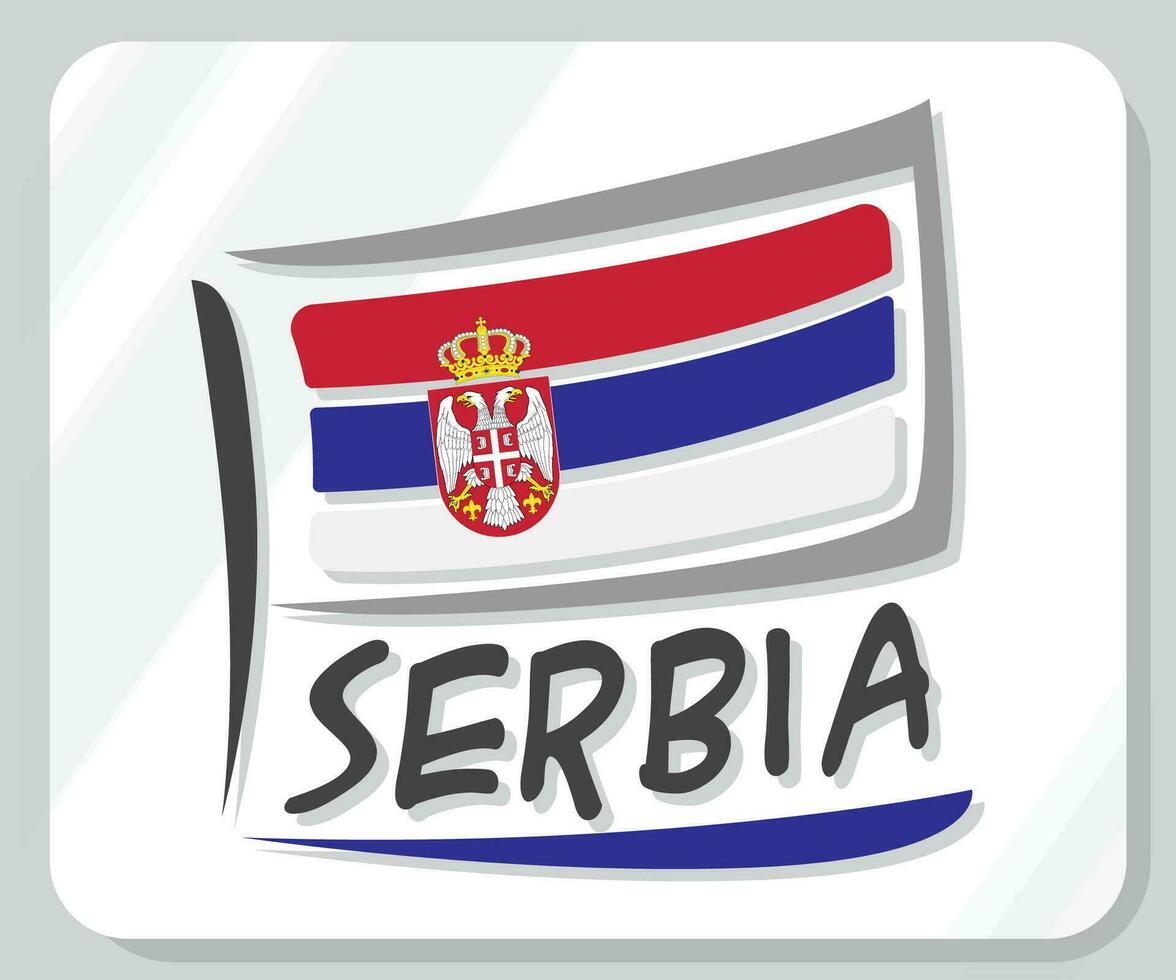 Sérvia gráfico orgulho bandeira ícone vetor