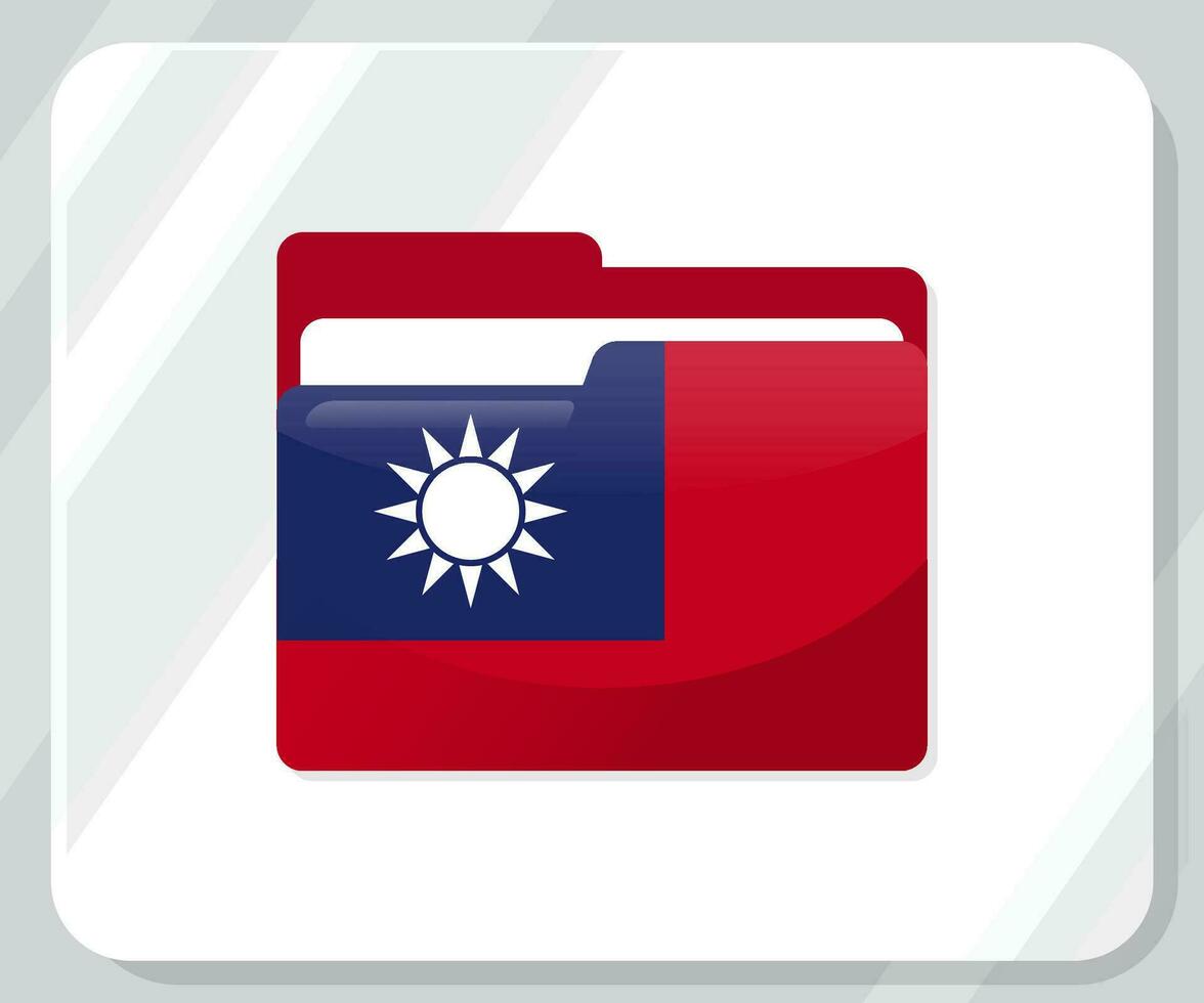 Taiwan lustroso pasta bandeira ícone vetor
