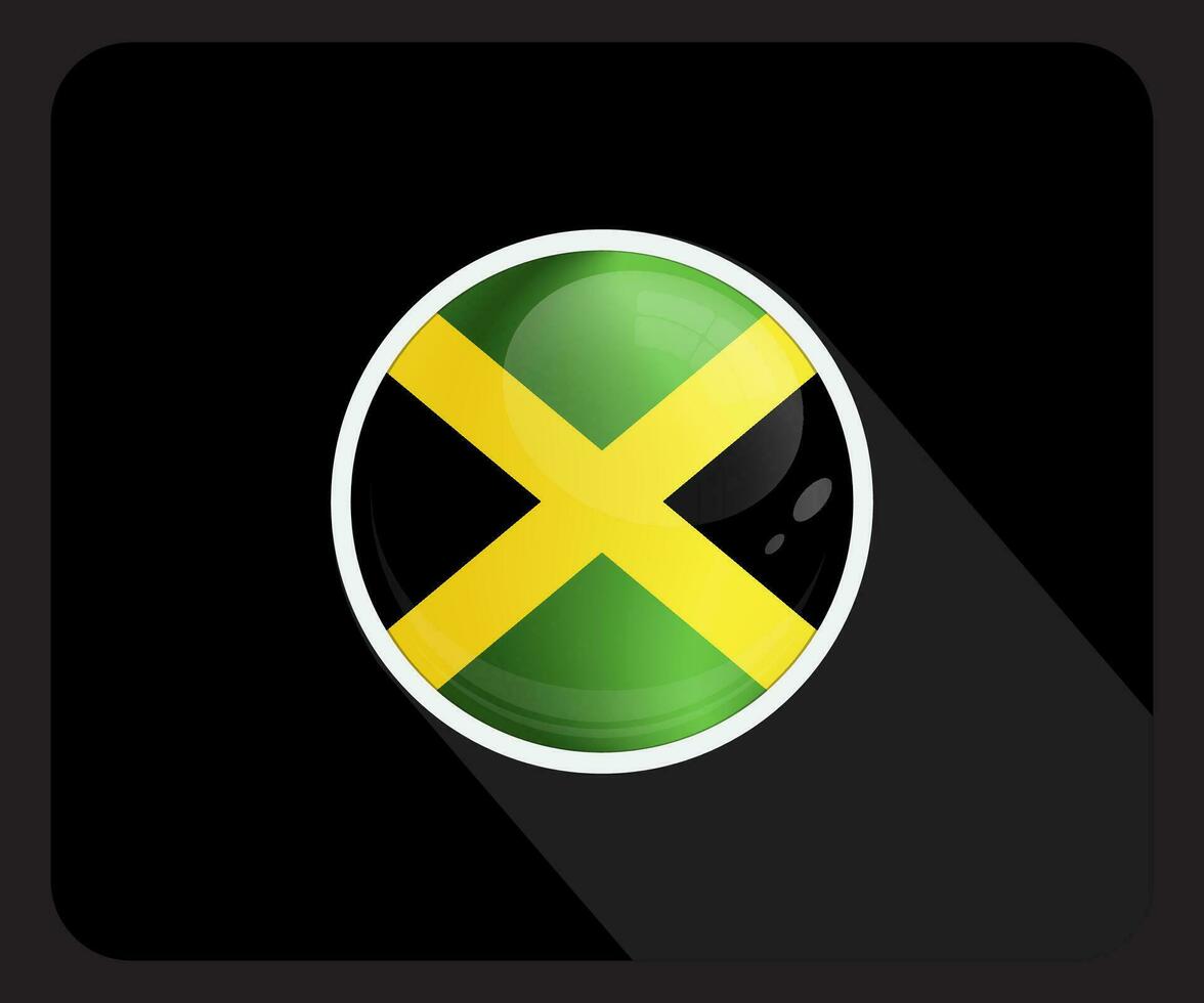 Jamaica lustroso círculo bandeira ícone vetor