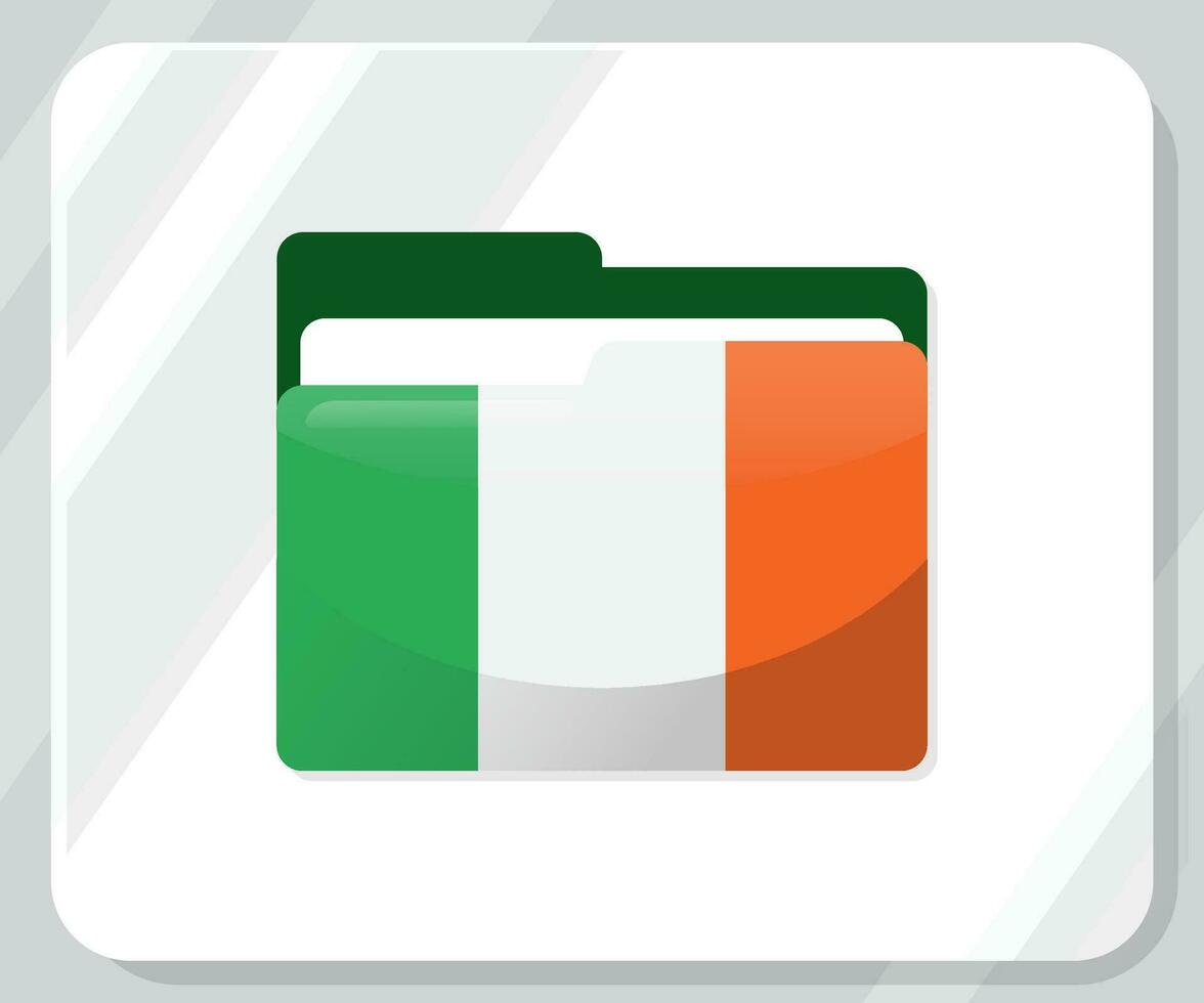 Irlanda lustroso pasta bandeira ícone vetor