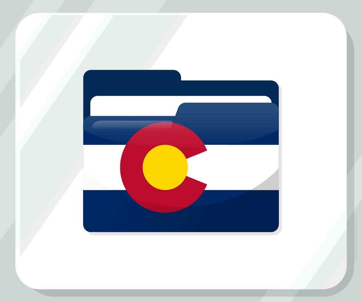 Colorado lustroso pasta bandeira ícone vetor