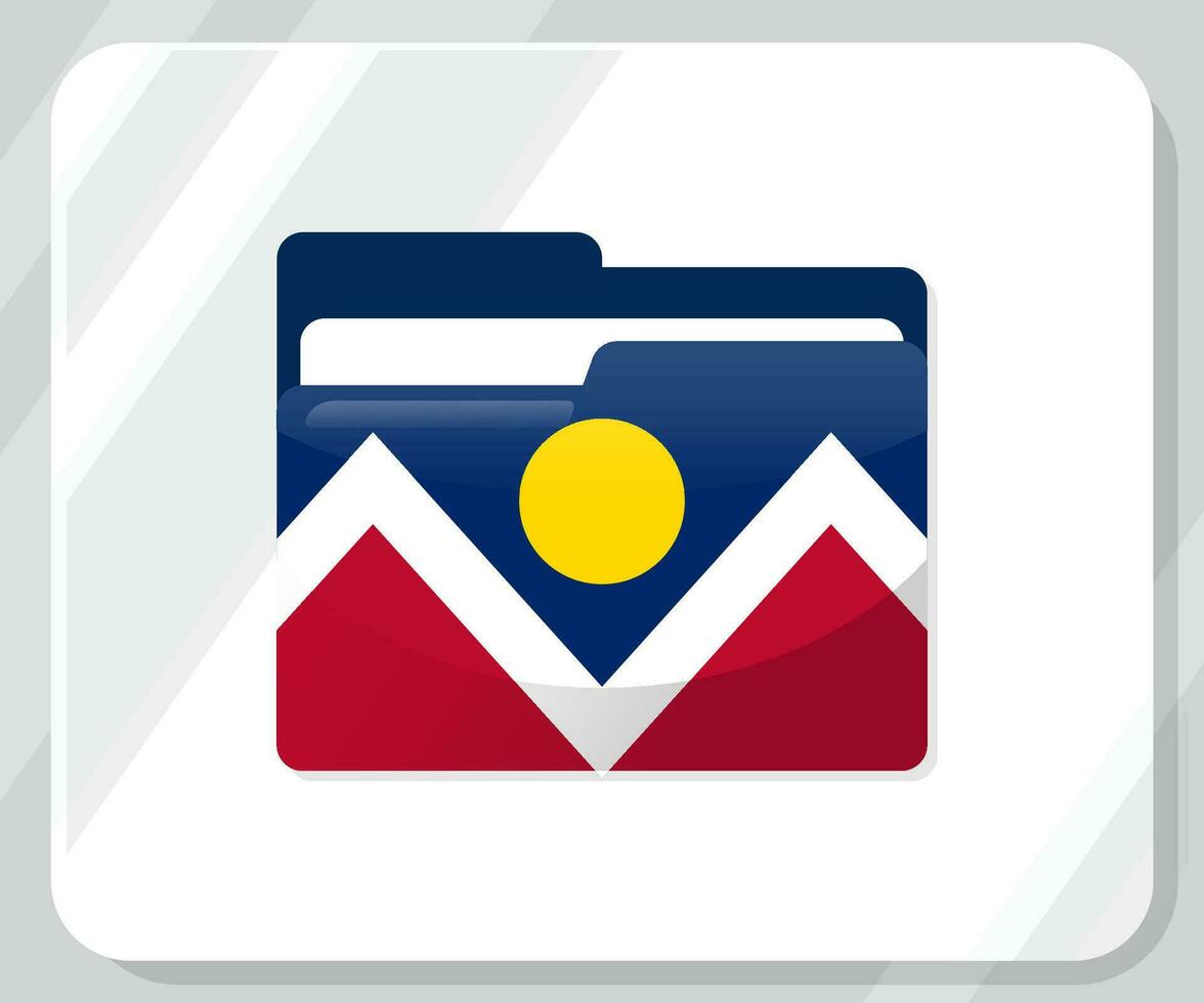 Denver lustroso pasta bandeira ícone vetor