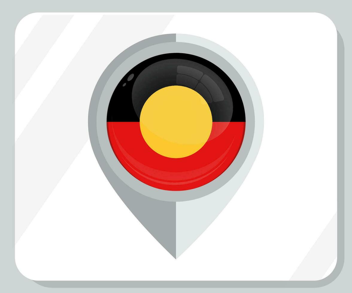 aborígine lustroso PIN localização bandeira ícone vetor