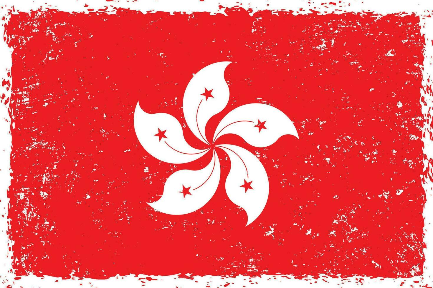 hong kong bandeira grunge angustiado estilo vetor