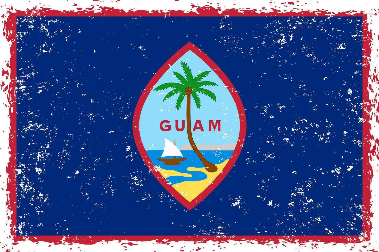 guam bandeira grunge angustiado estilo vetor