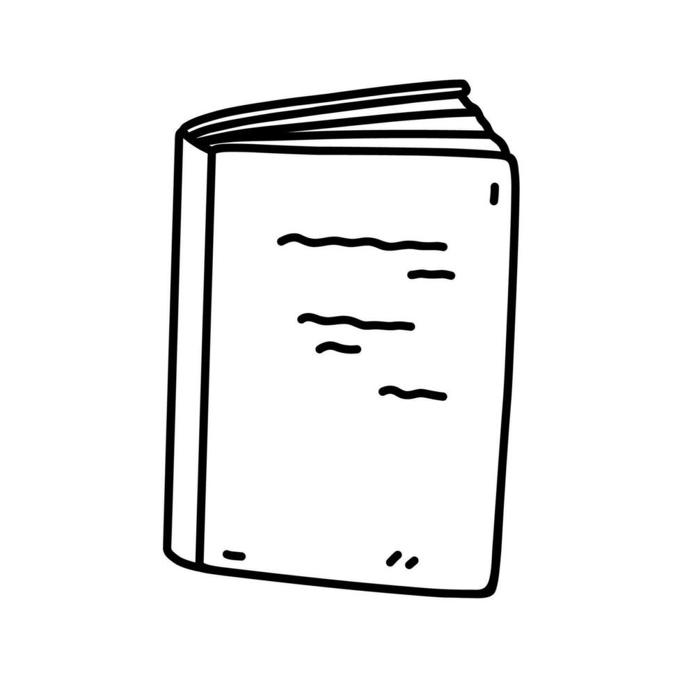 fechadas livro ou caderno isolado em branco fundo. escola suprimentos. vetor desenhado à mão ilustração dentro rabisco estilo. perfeito para logotipo, decorações, vários projetos.