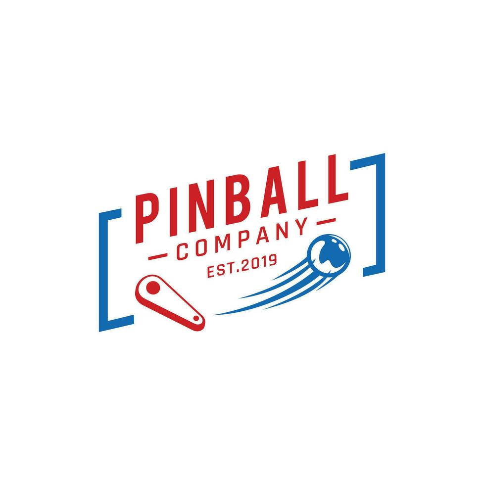 pinball vintage retro vetor crachá emblema logotipo para bandeira, poster, folheto, local na rede Internet, social meios de comunicação