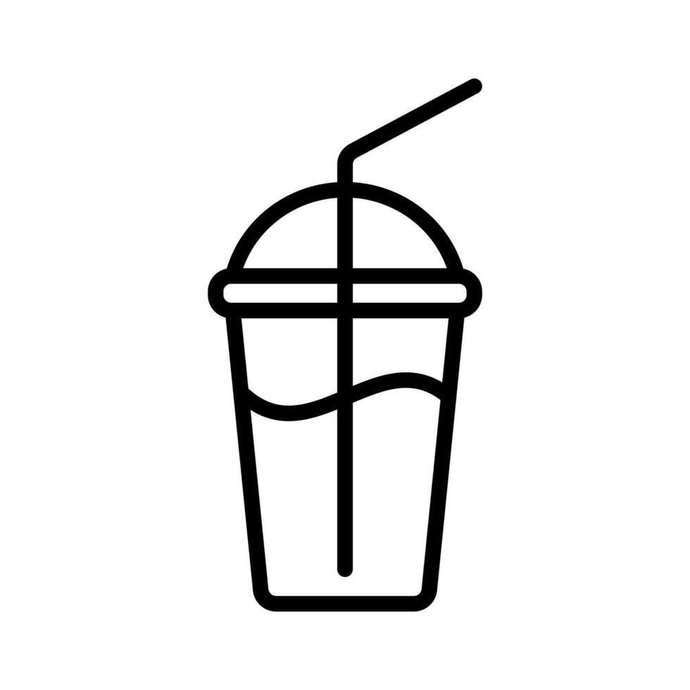 batido copo com canudo, milkshake ícone dentro linha estilo Projeto isolado em branco fundo. editável AVC. vetor