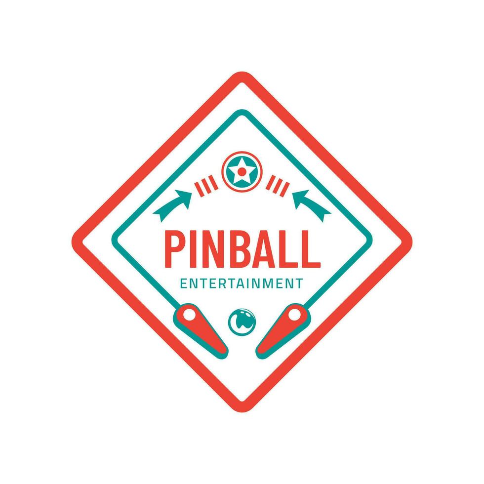 pinball vintage retro vetor crachá emblema logotipo para bandeira, poster, folheto, local na rede Internet, social meios de comunicação