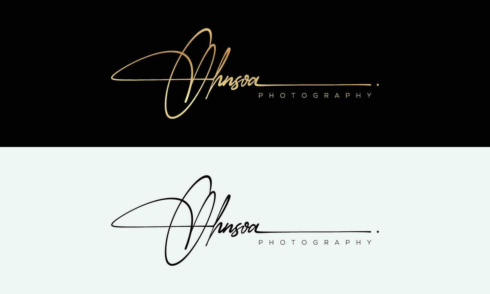 vetor de modelo de logotipo de fotografia de caligrafia. conceito de logotipo de assinatura