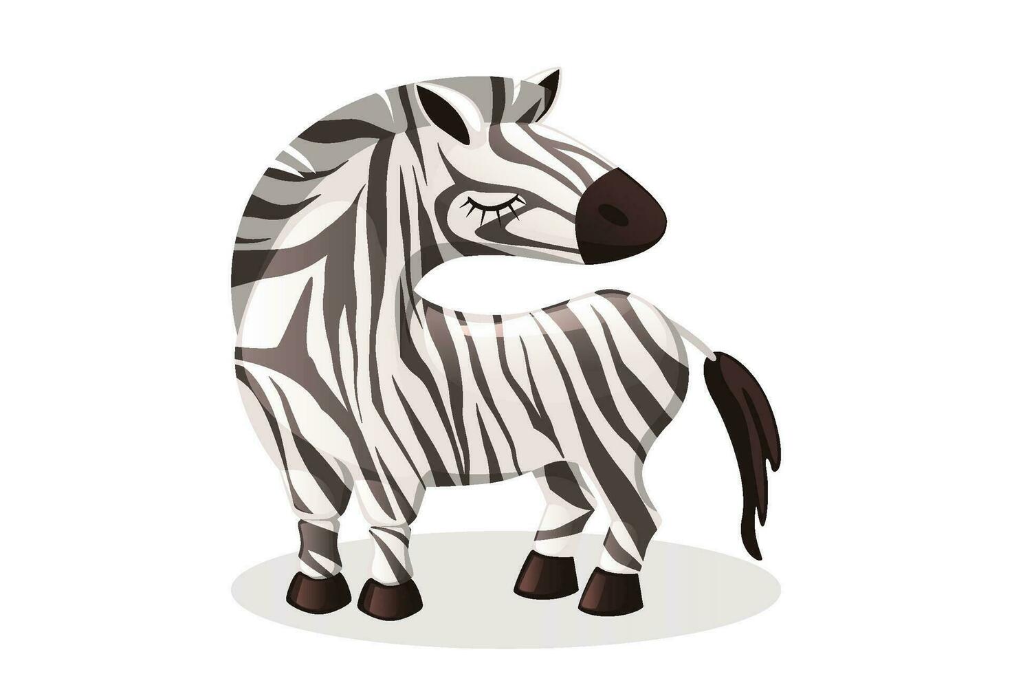 fofa zebra desenho animado animal. vetor ilustração