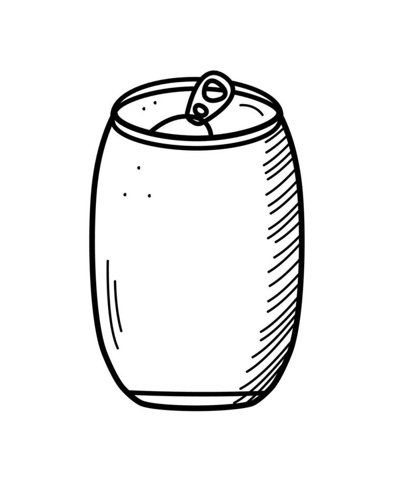 lata pode garrafa Cerveja ícone. vetor ilustração do uma logotipo para uma Barra ou bar. solteiro rabisco esboço isolar em branco.