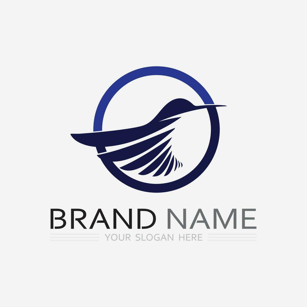 modelo de design de ícone de vetor de logotipo de pássaro