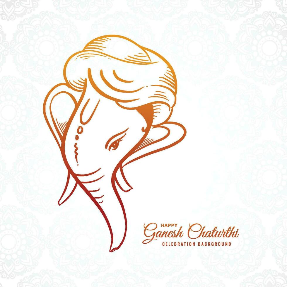 senhor ganesh chaturthi indiano festival cartão fundo vetor