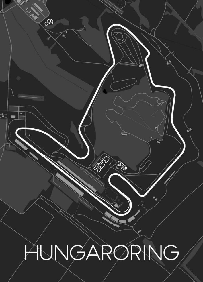 Hungaroring rastrear mapa para poster parede arte vetor