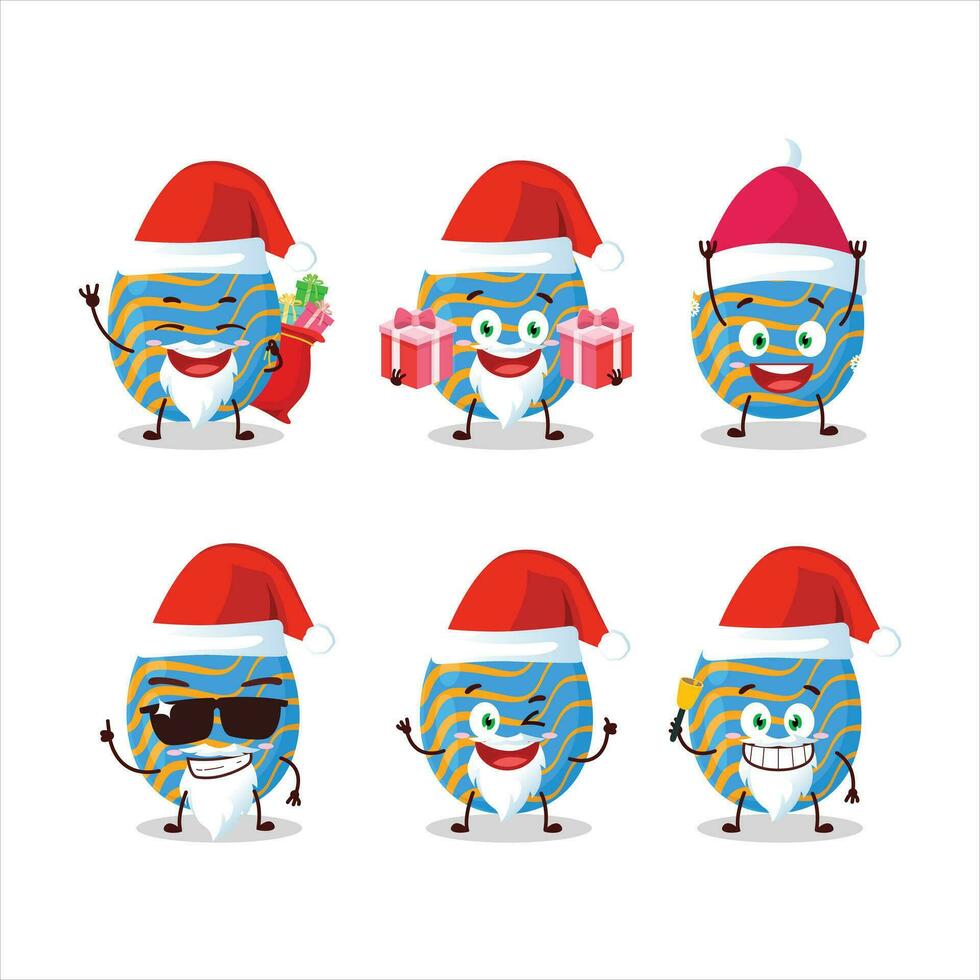 santa claus emoticons com luz azul Páscoa ovo desenho animado personagem vetor