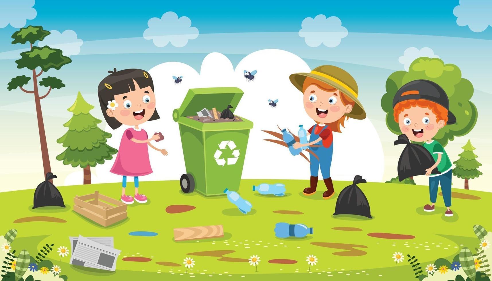 conceito de limpeza e reciclagem vetor