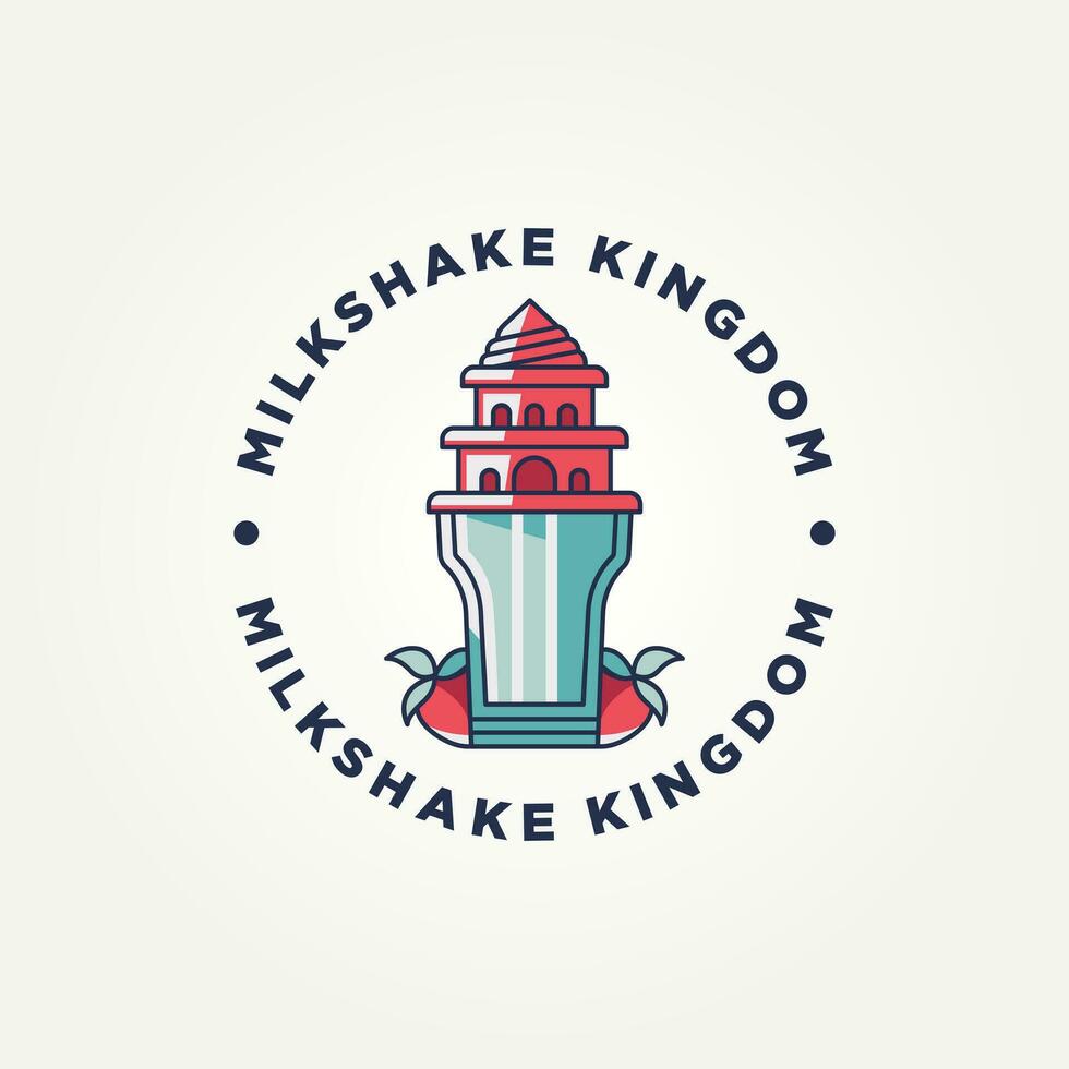 minimalista frutas milkshake reino ícone logotipo modelo vetor ilustração Projeto. simples moderno cafés, gelo creme salões, sobremesa lojas logotipo conceito