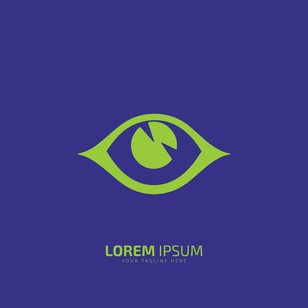 uma logotipo do olho, olho ícone, olho vetor silhueta em azul fundo