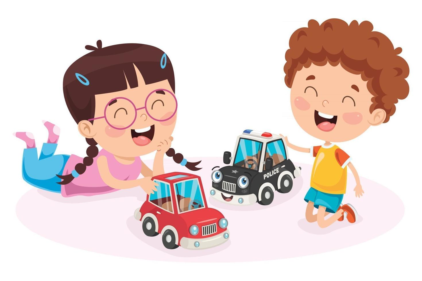 crianças brincando com brinquedos de carros de corrida 2832007