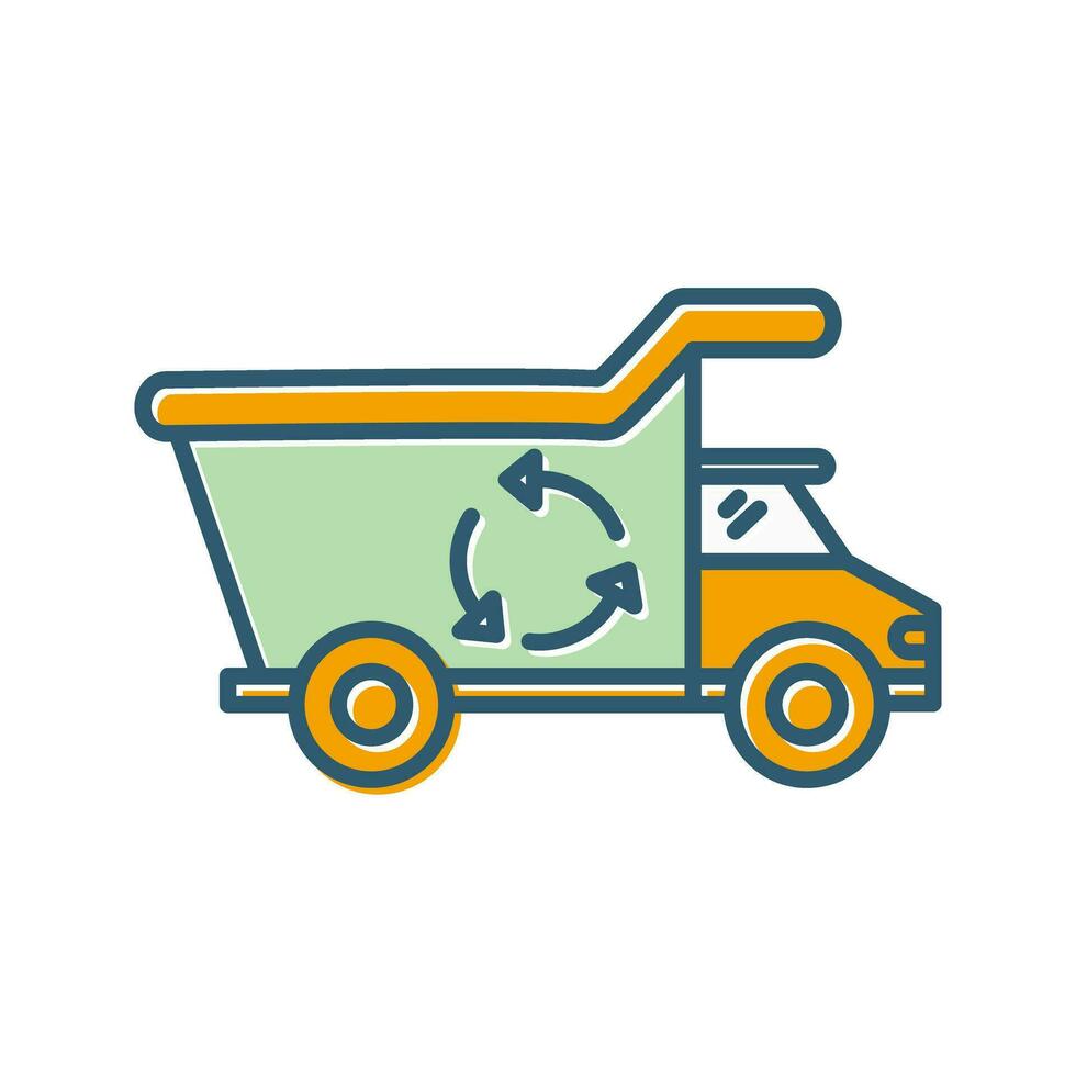 ícone de vetor de caminhão de reciclagem