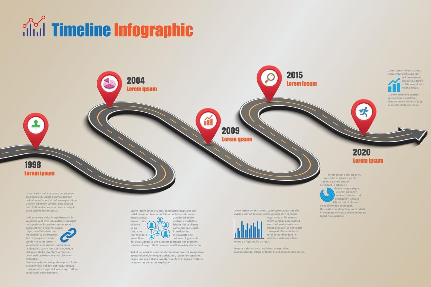 modelo de infográfico de cronograma de negócios roteiro com ponteiros projetados para fundo abstrato marco moderno diagrama de processo tecnologia digital marketing dados apresentação gráfico ilustração vetorial vetor