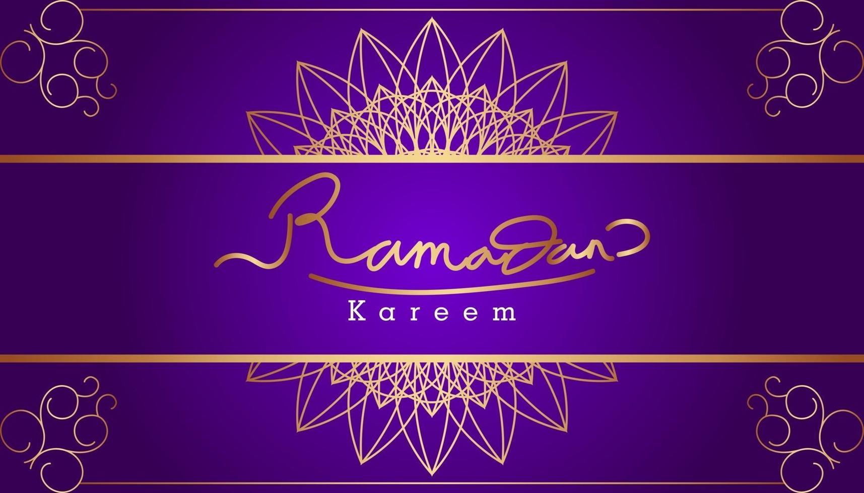 lindo texto ouro ramadan kareem e fundo do projeto padrão ornamental. ilustração vetorial vetor